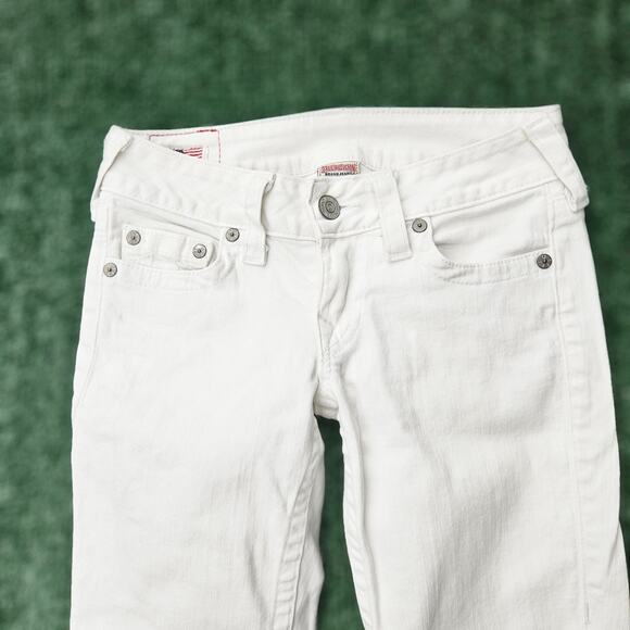 True Religion Women's Size 27 White Lizzy Denim Summer Cropped Jeans - Picture 8 of 16